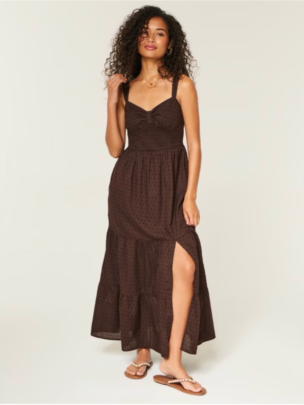 100% Cotton

Cinch Front Smocked Waist Maxi Dress